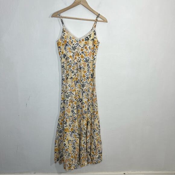 Joie Yellow Floral Mommy and Me Maxi Tiered Sun Dress Size 4 NWT - Picture 3 of 15